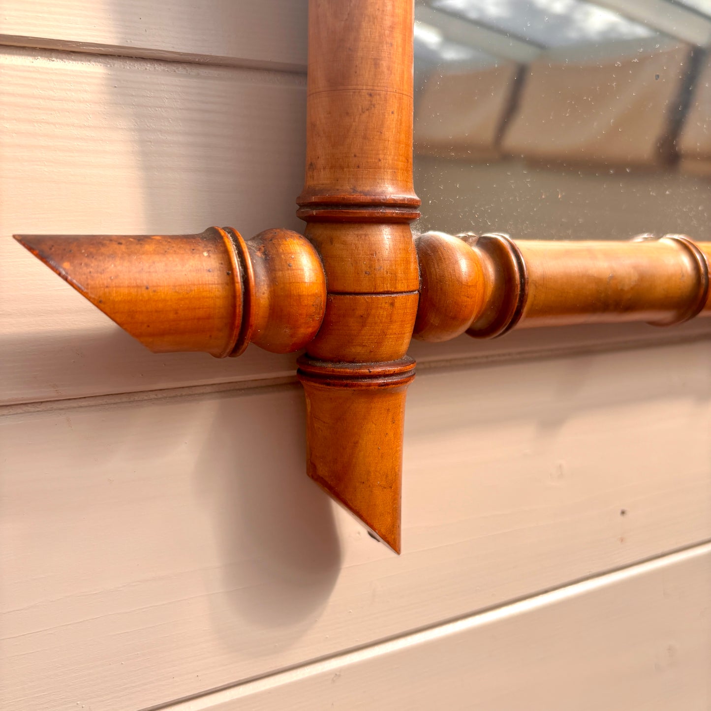 Vintage French Faux Bamboo Mirror