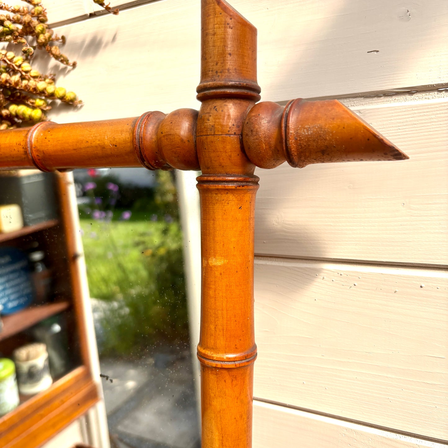 Vintage French Faux Bamboo Mirror