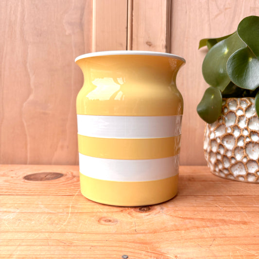 Vintage Large TG Green Yellow and White Canister