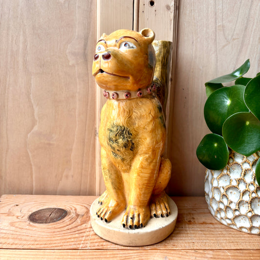 Vintage Majolica Dog Pitcher