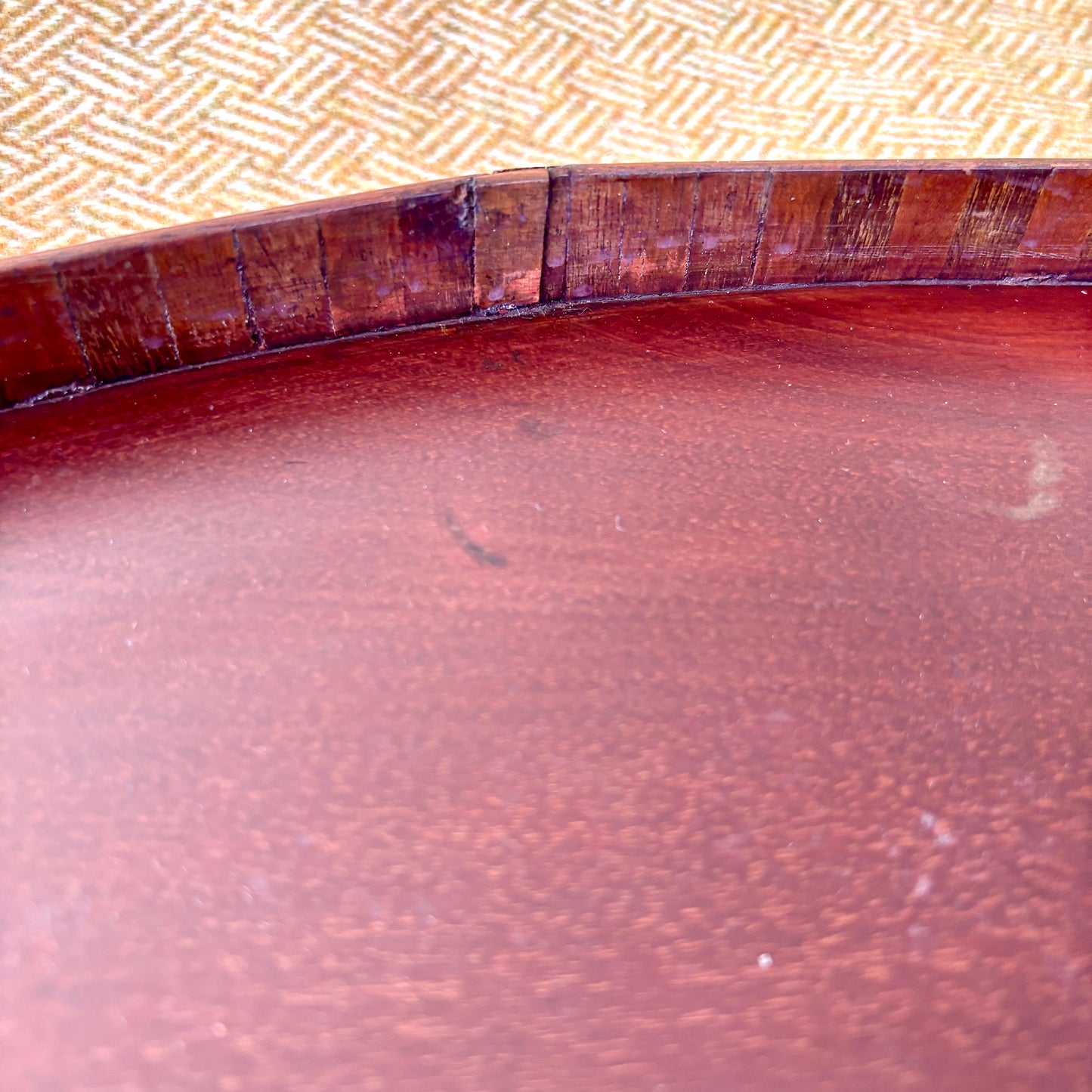 Vintage Oval Hardwood Tray