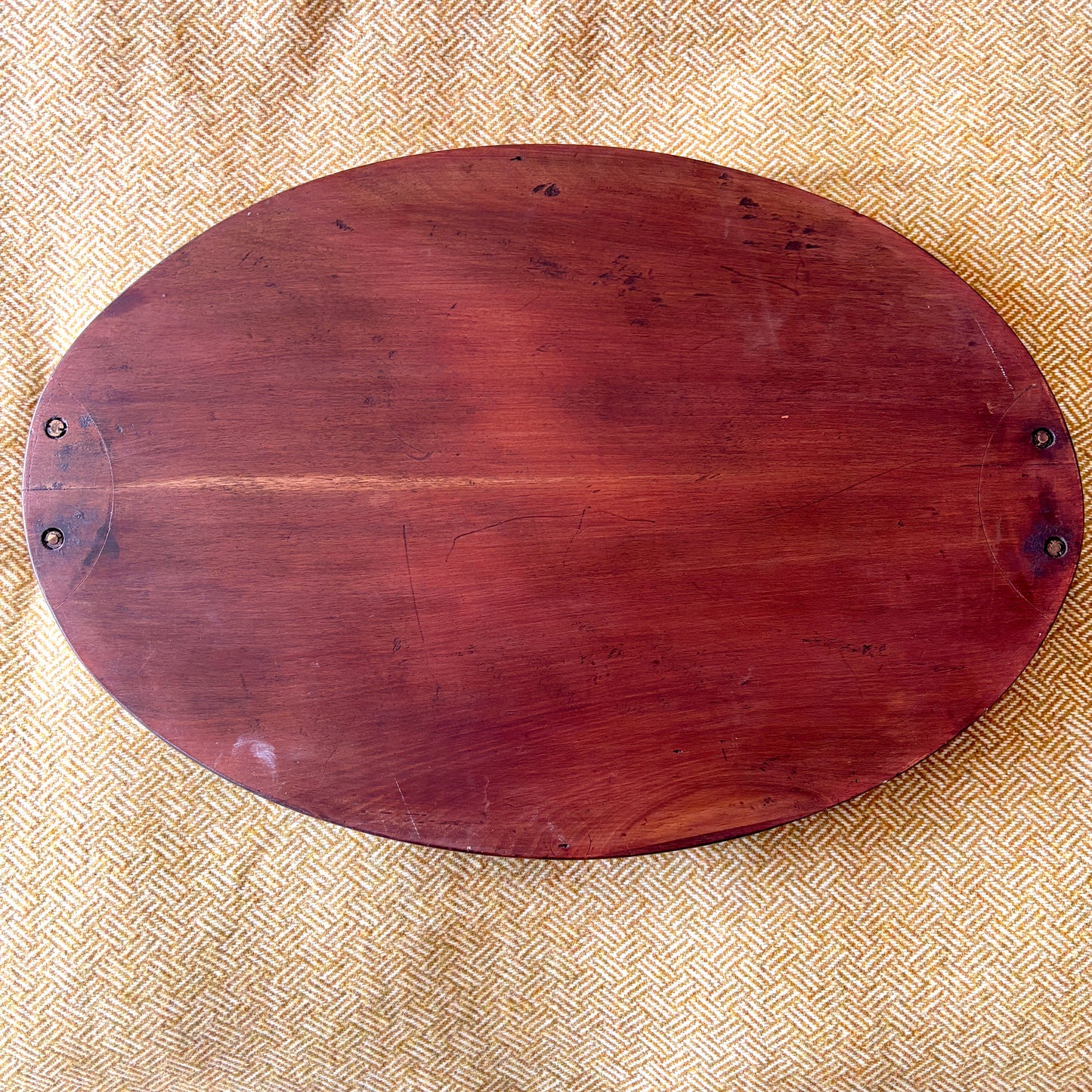 Vintage Oval Hardwood Tray