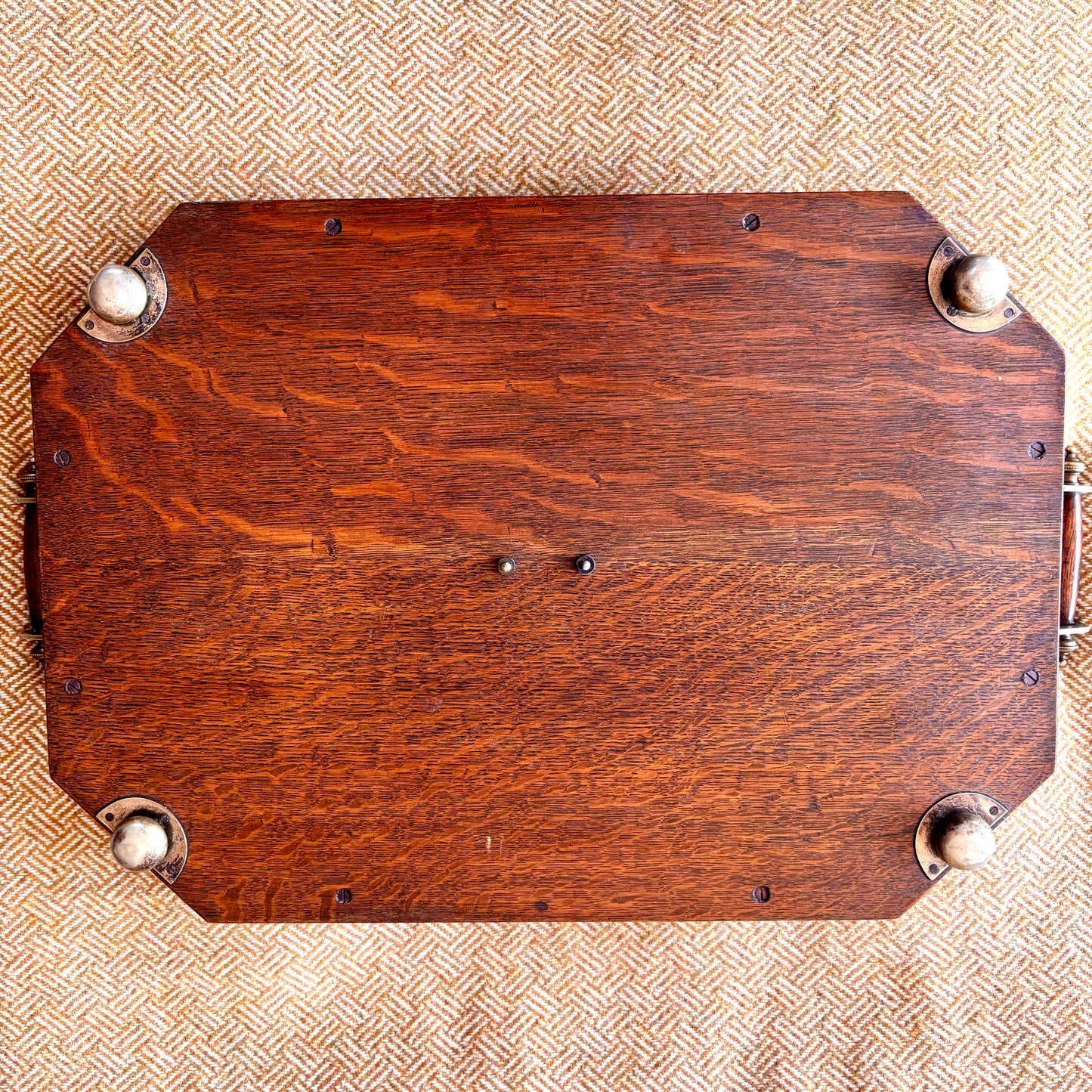 Antique Octagonal Oak Tray