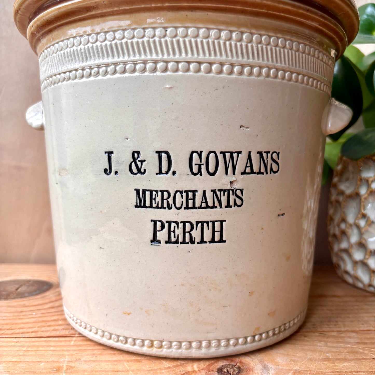 Large Vintage 8lb Stoneware Butter Crock