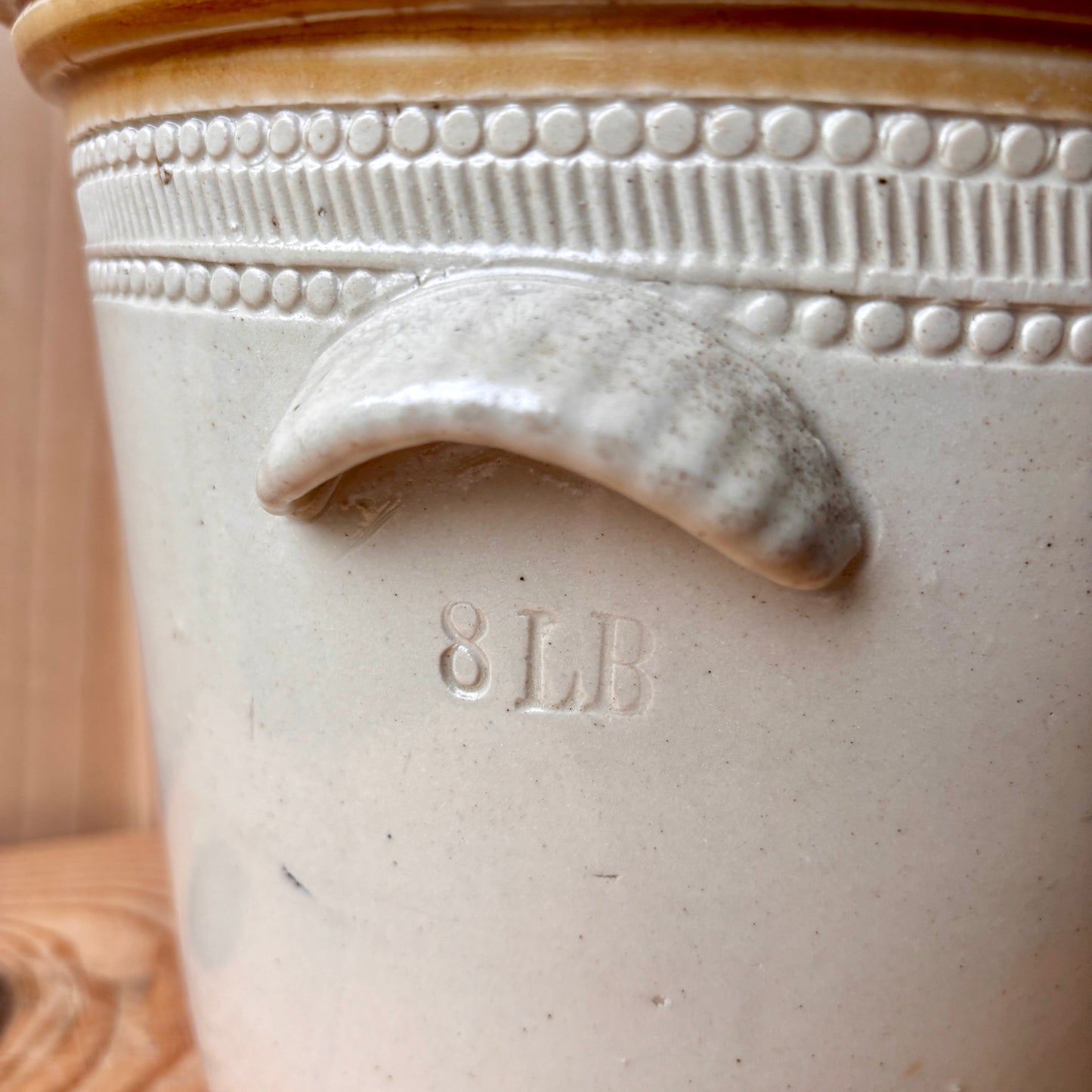 Large Vintage 8lb Stoneware Butter Crock
