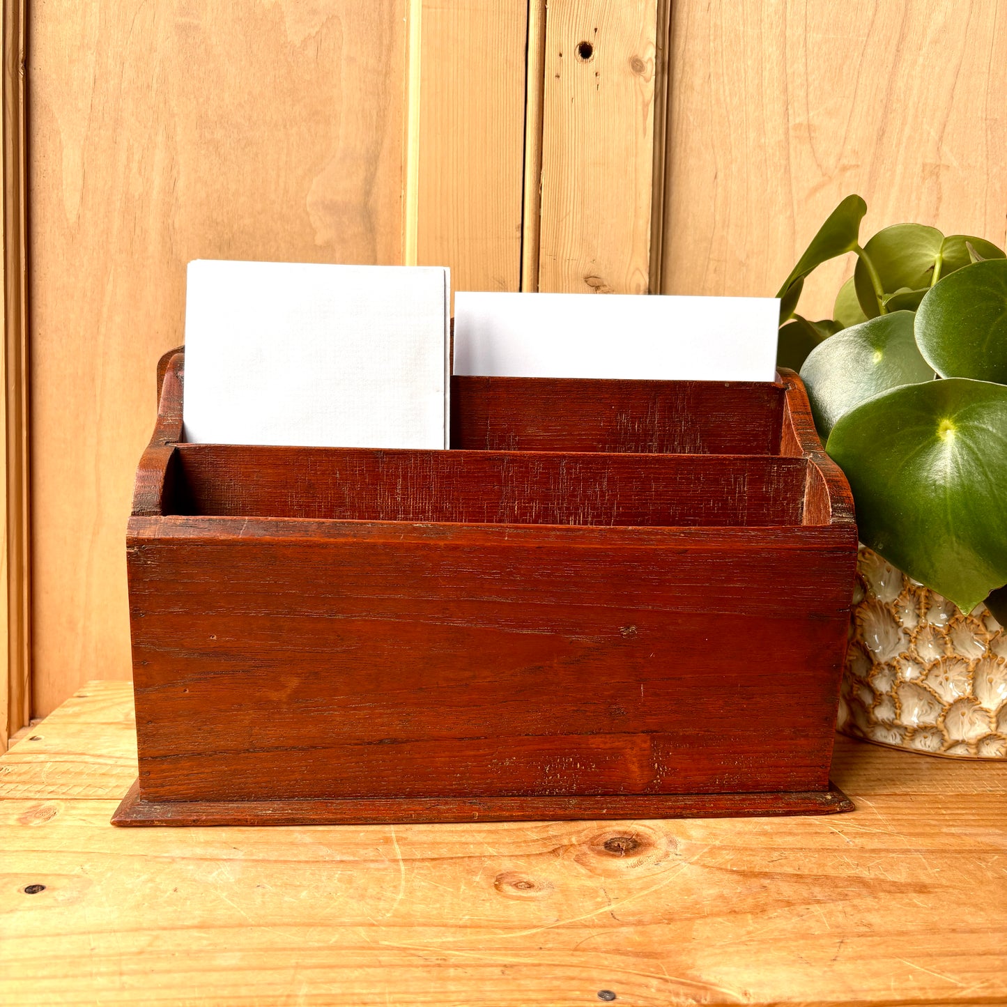 Antique Mahogany Letter Rack