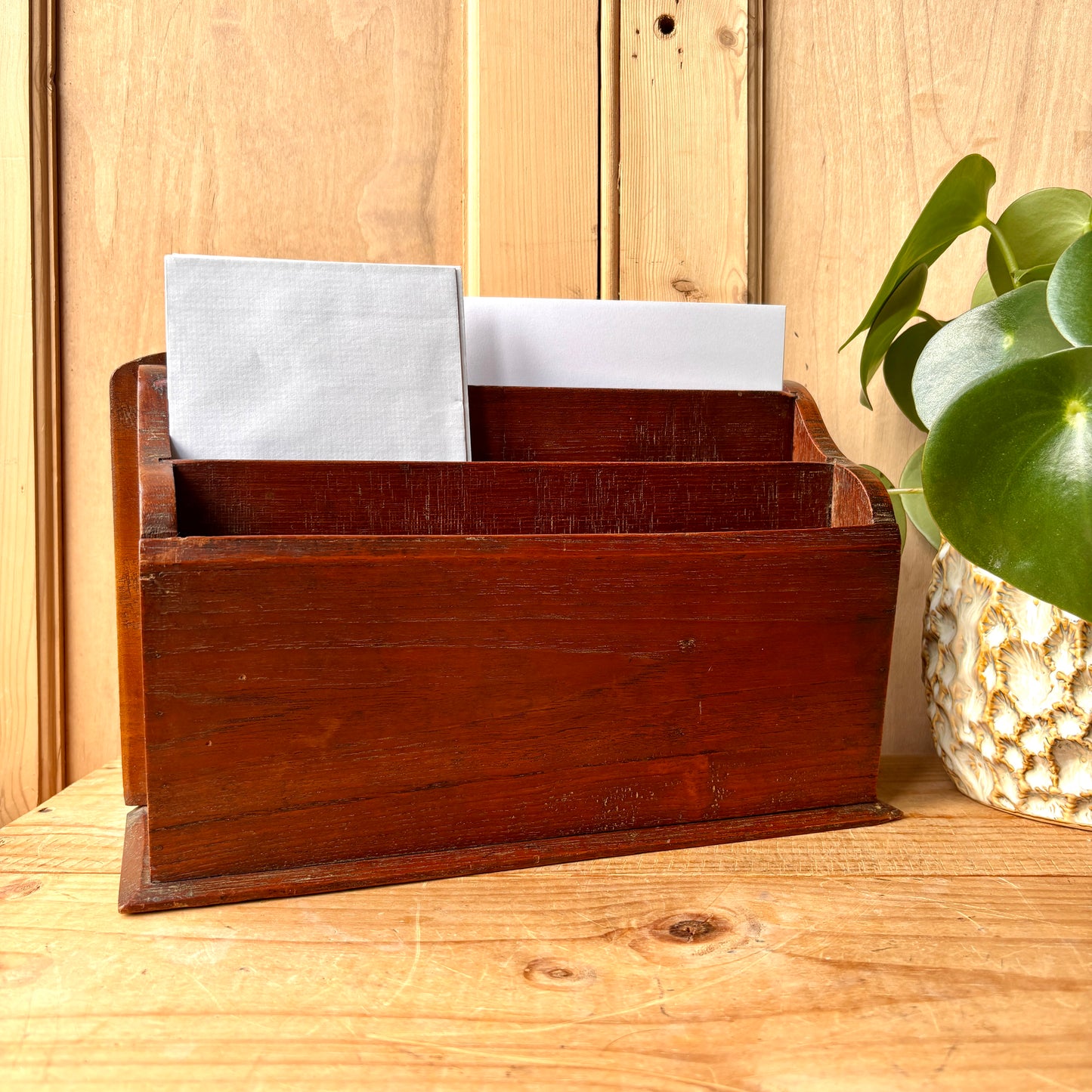 Antique Mahogany Letter Rack