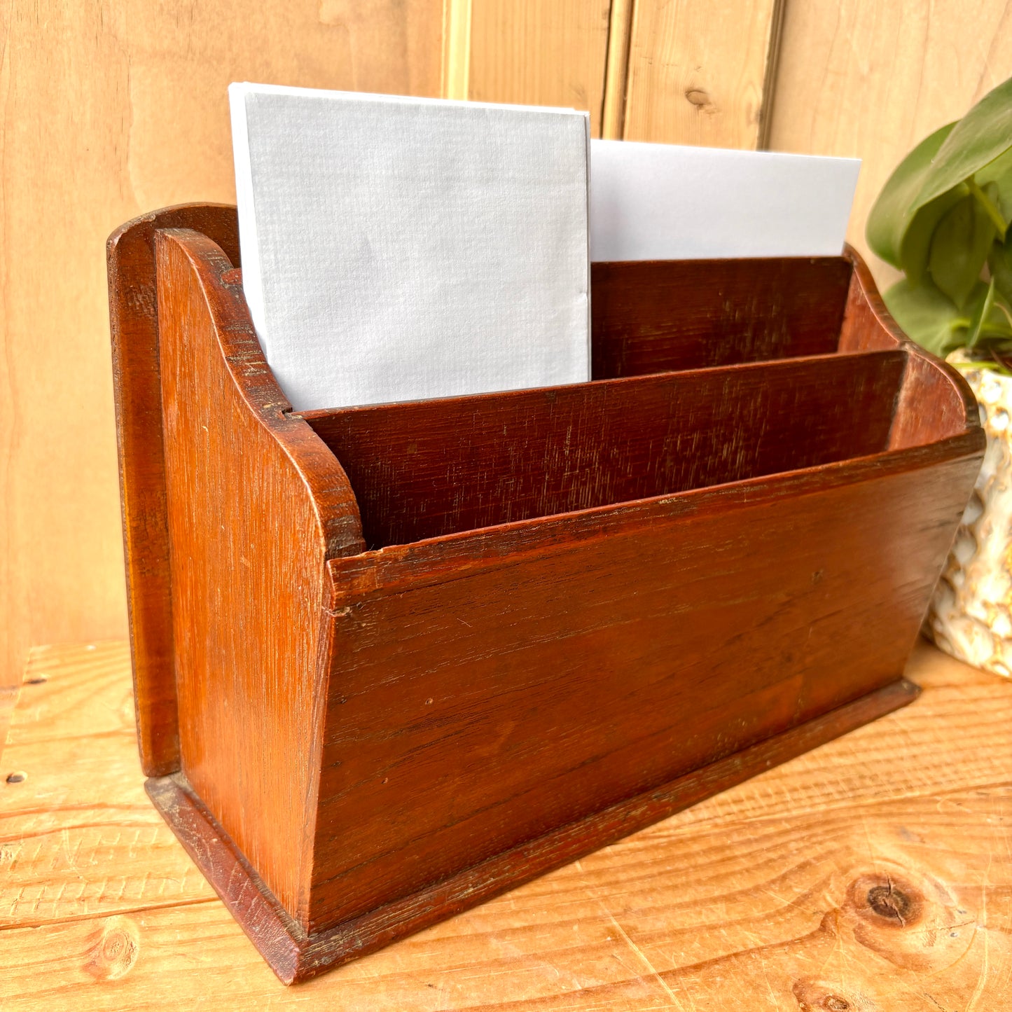 Antique Mahogany Letter Rack
