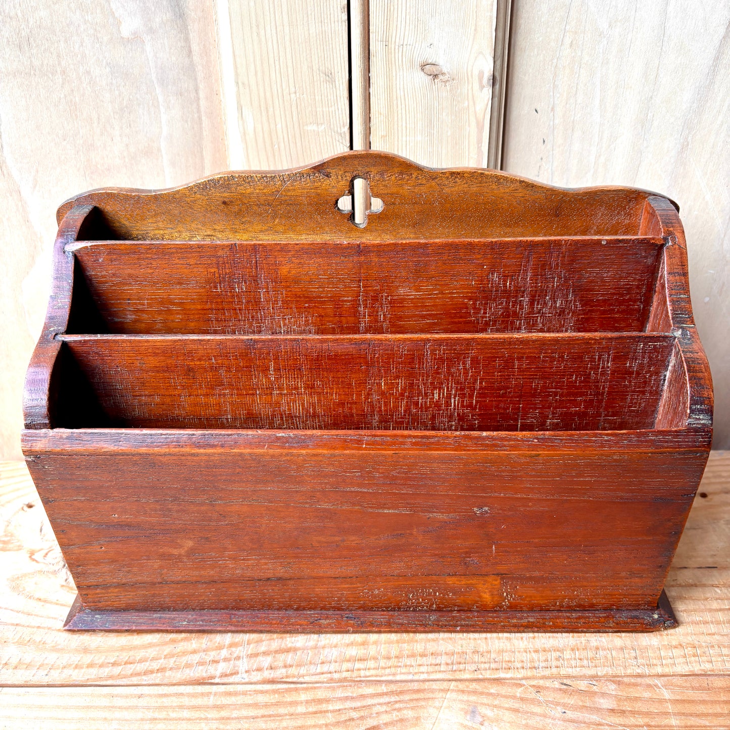 Antique Mahogany Letter Rack