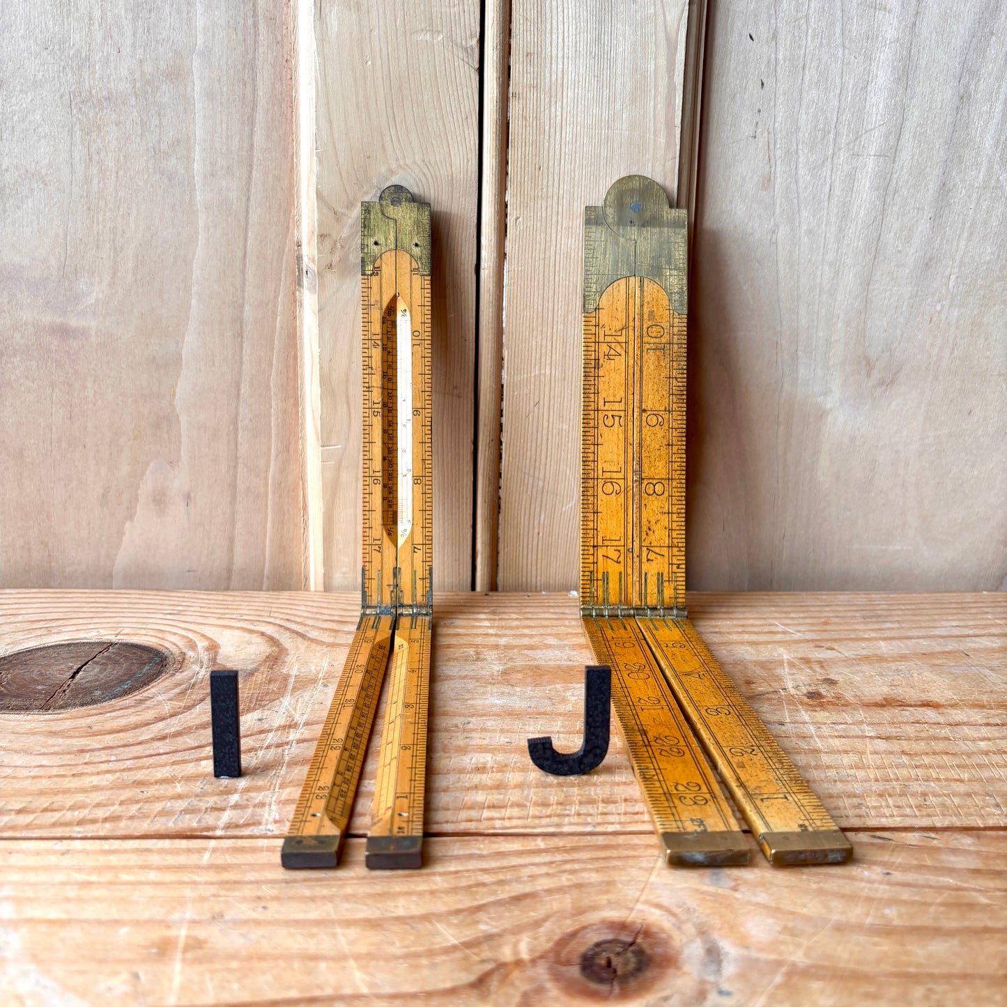 Vintage Folding Boxwood Rules