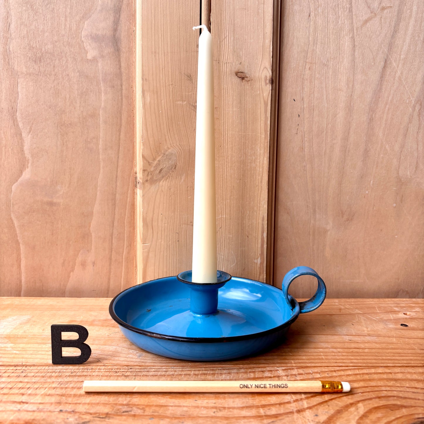 Vintage enamel candle holders