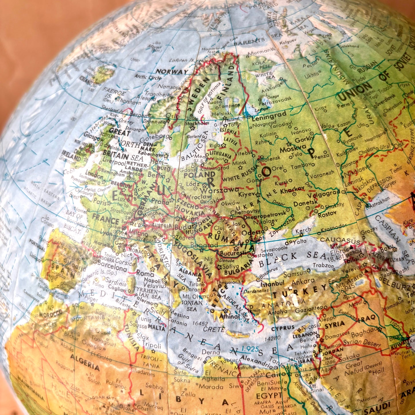 Vintage Danish world globe