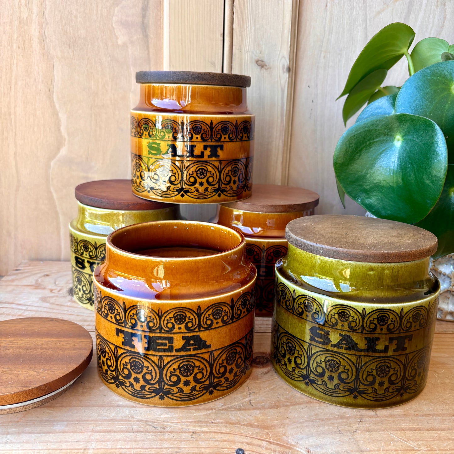 Hornsea Scroll storage jars
