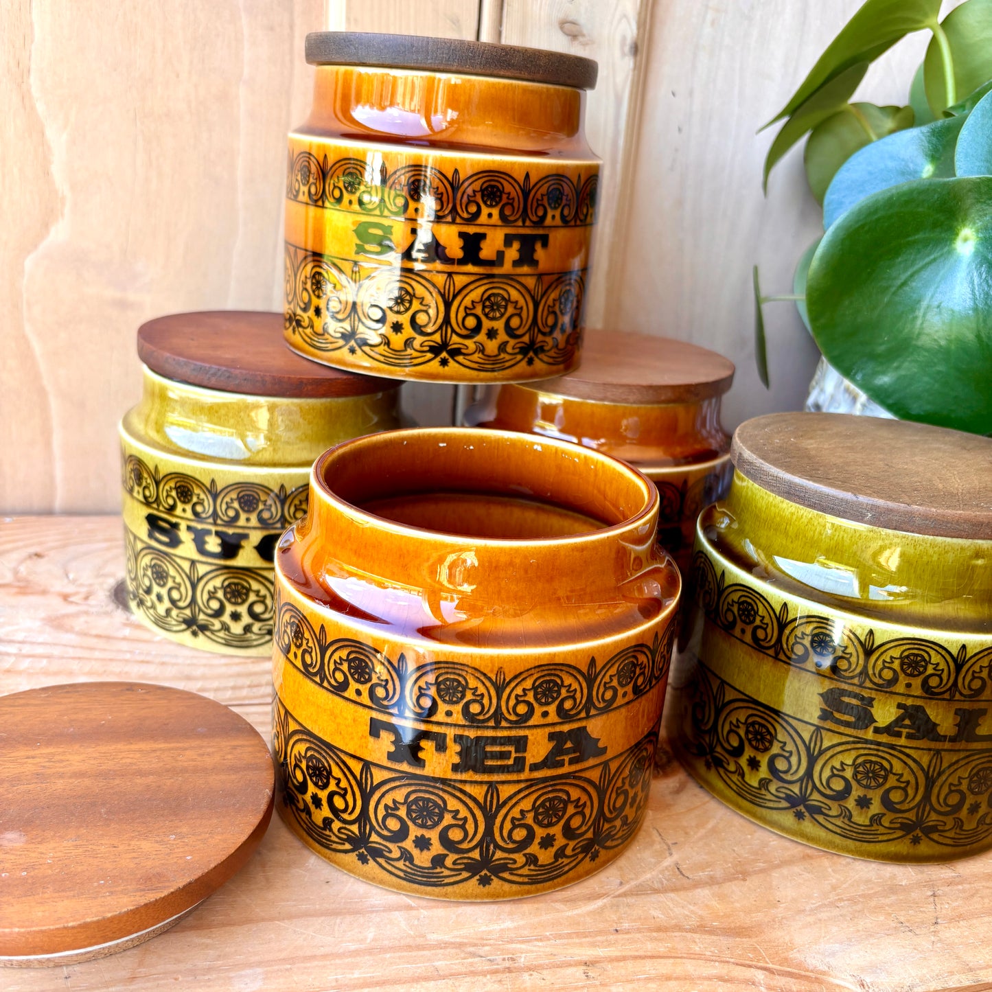 Hornsea Scroll storage jars