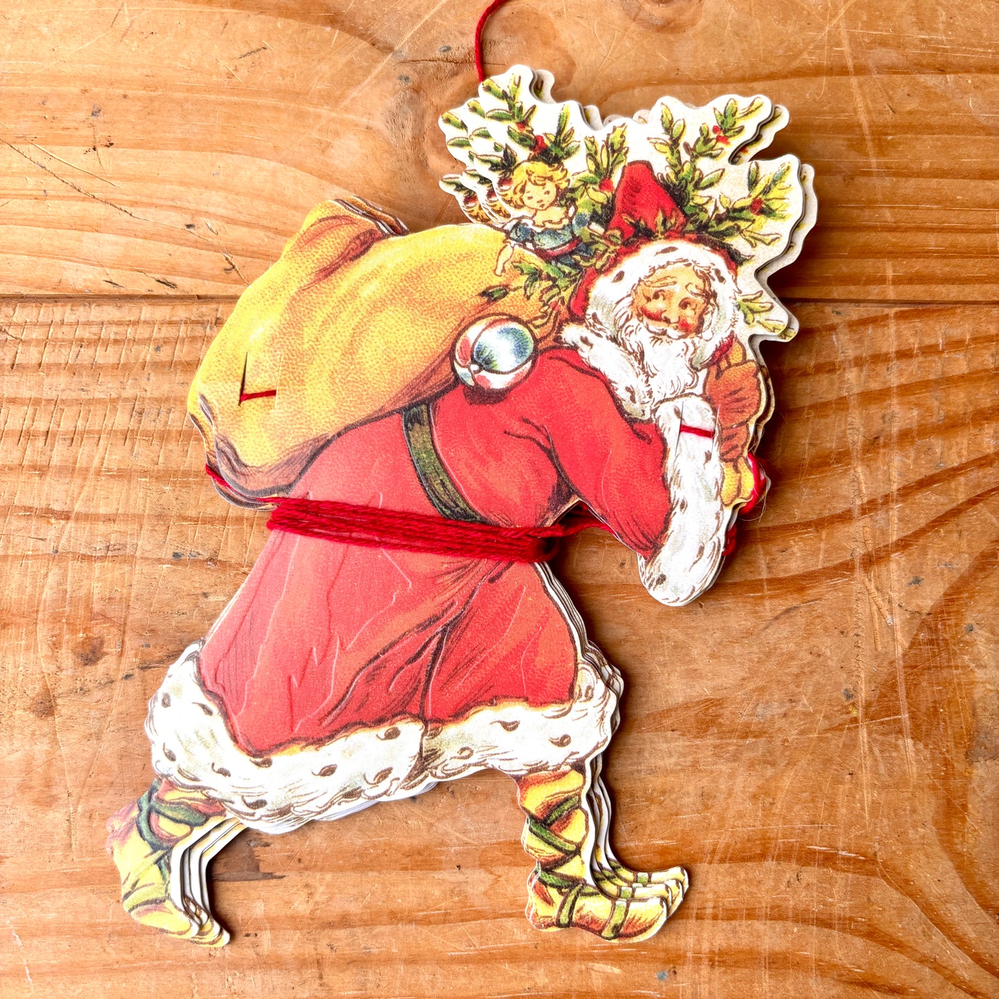 Vintage style Father Christmas Garland