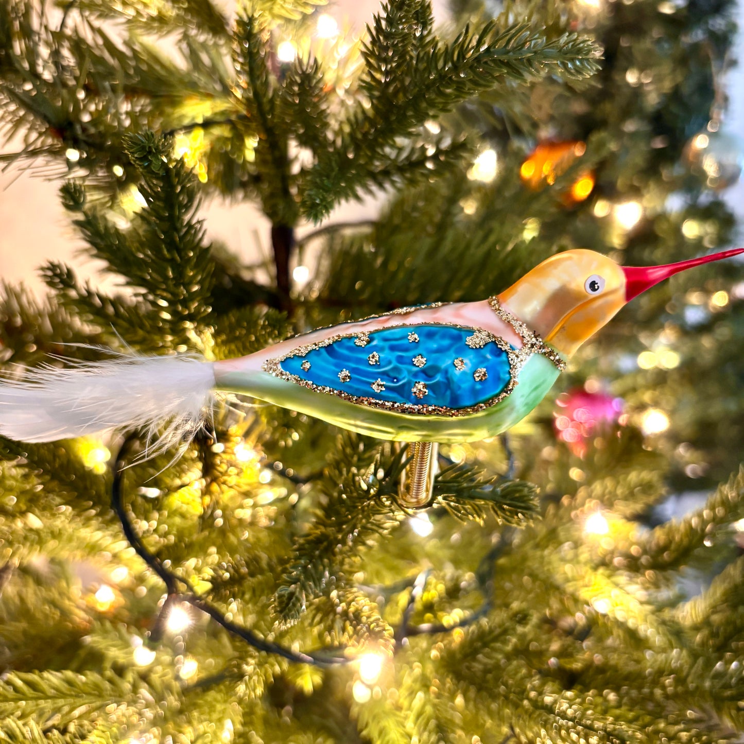 Vintage style Christmas bird baubles