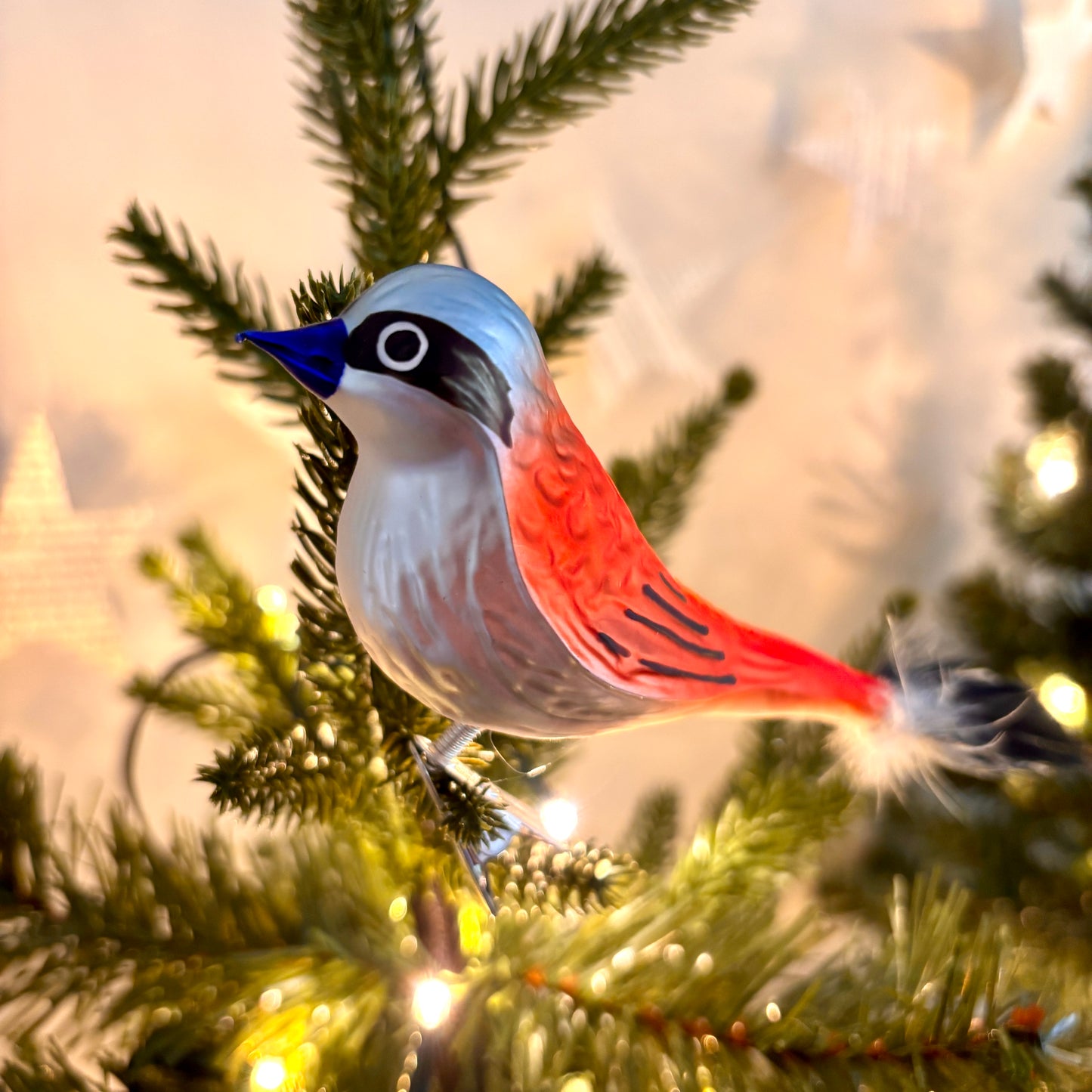 Vintage style Christmas bird baubles