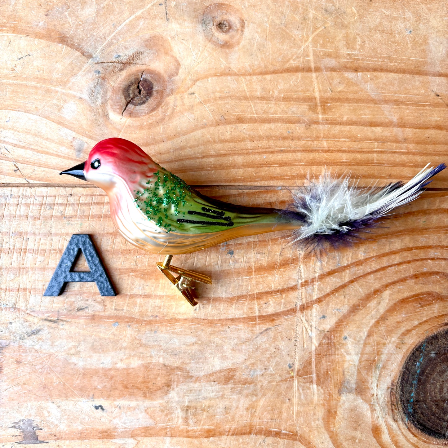Vintage style Christmas bird baubles