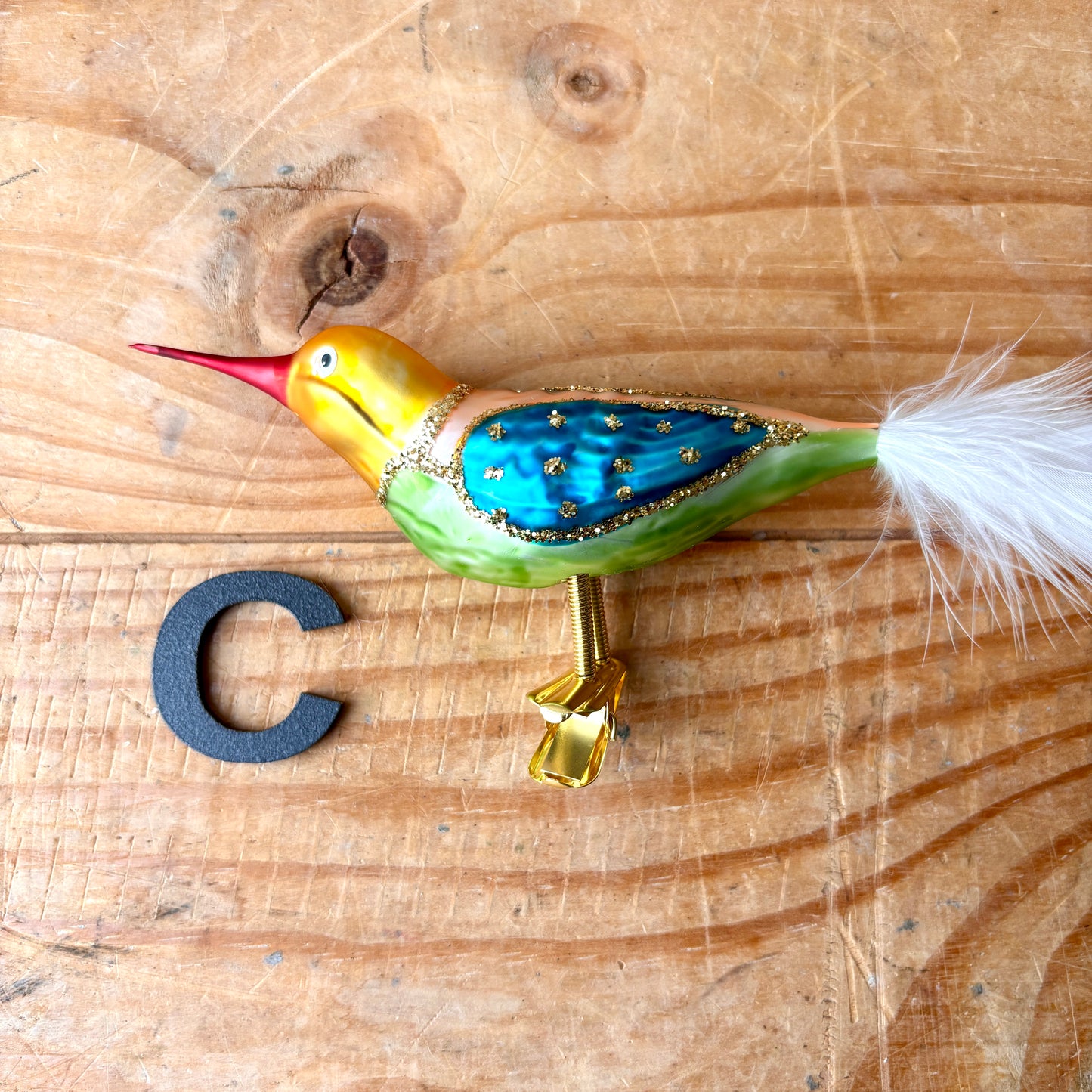 Vintage style Christmas bird baubles