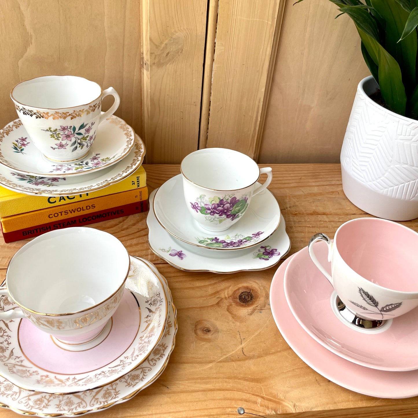Vintage teacup trio