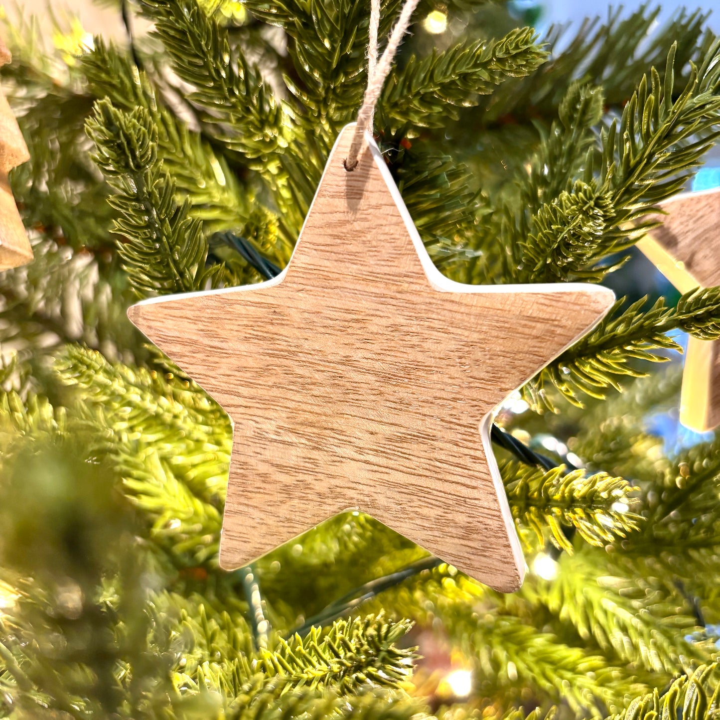 Wooden Scandi Christmas Decorations set of 6