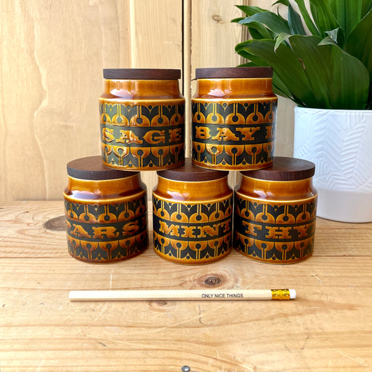 Hornsea Heirloom herb storage jar set of 5