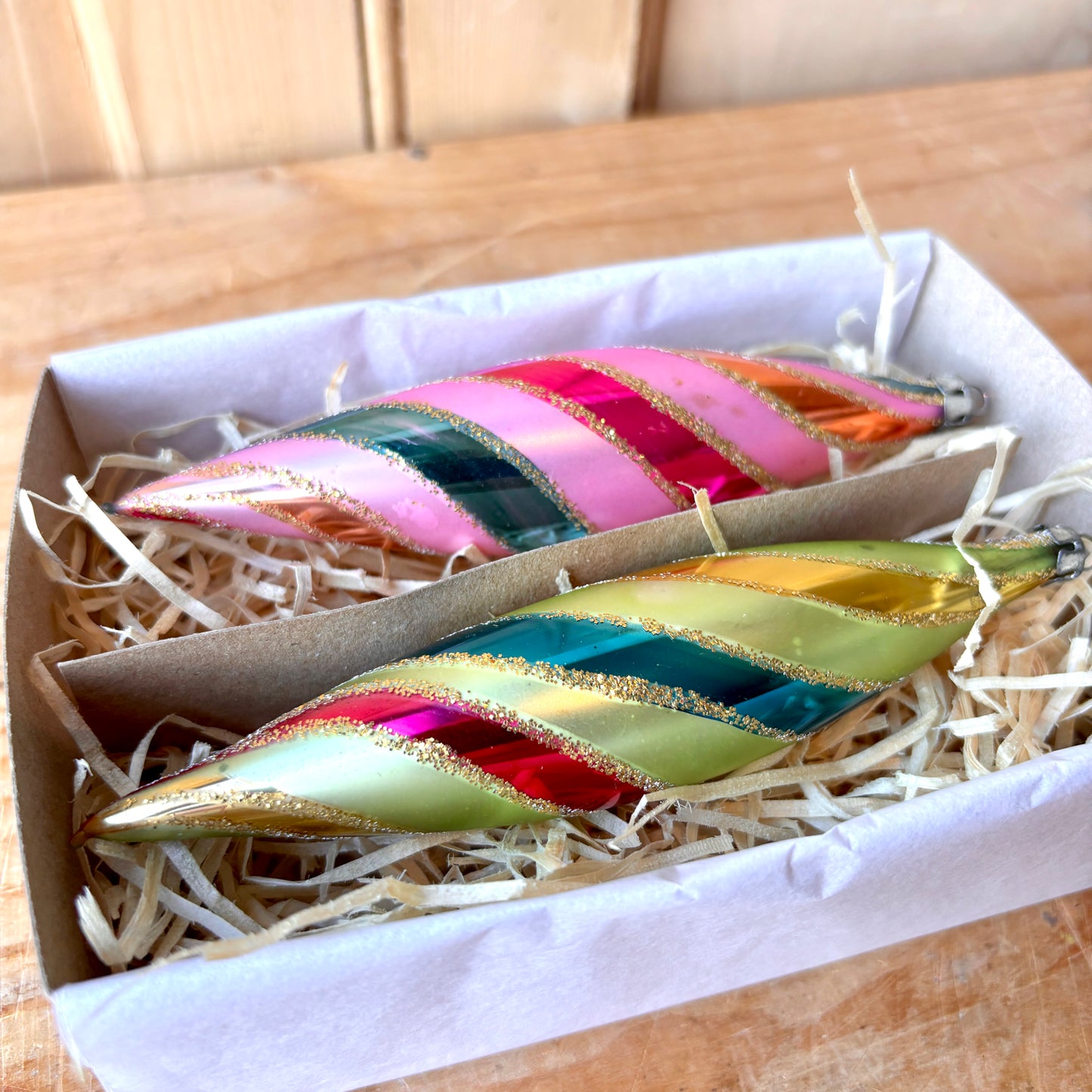 Vintage Large Droplet Christmas Baubles