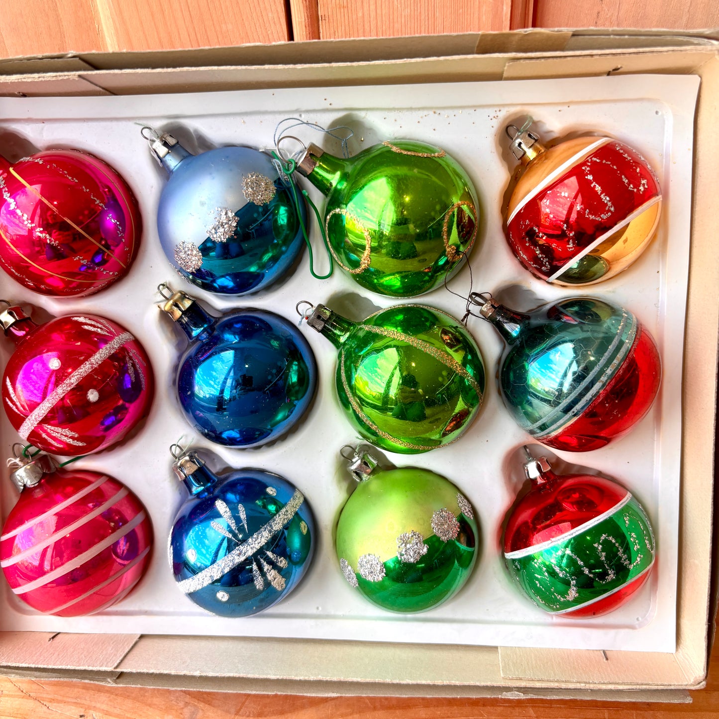 Vintage Retro Christmas Bauble set of 12