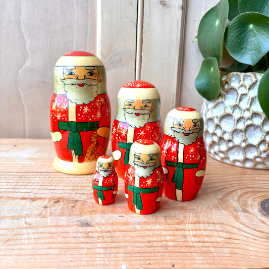 Vintage Santa nesting dolls