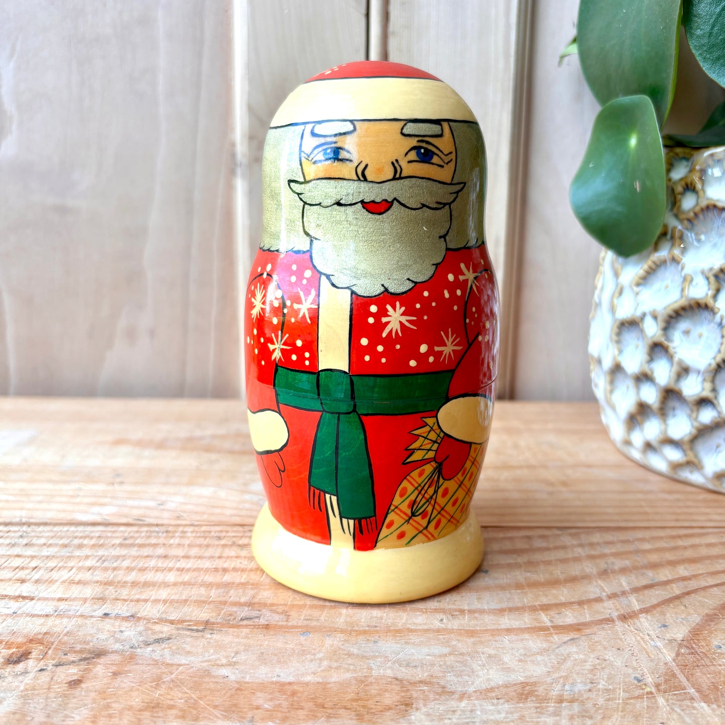 Vintage Santa nesting dolls
