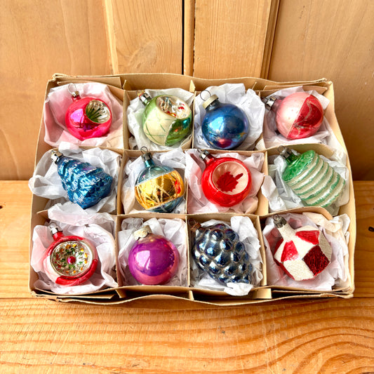 Very Early Vintage Christmas Bauble set of 12