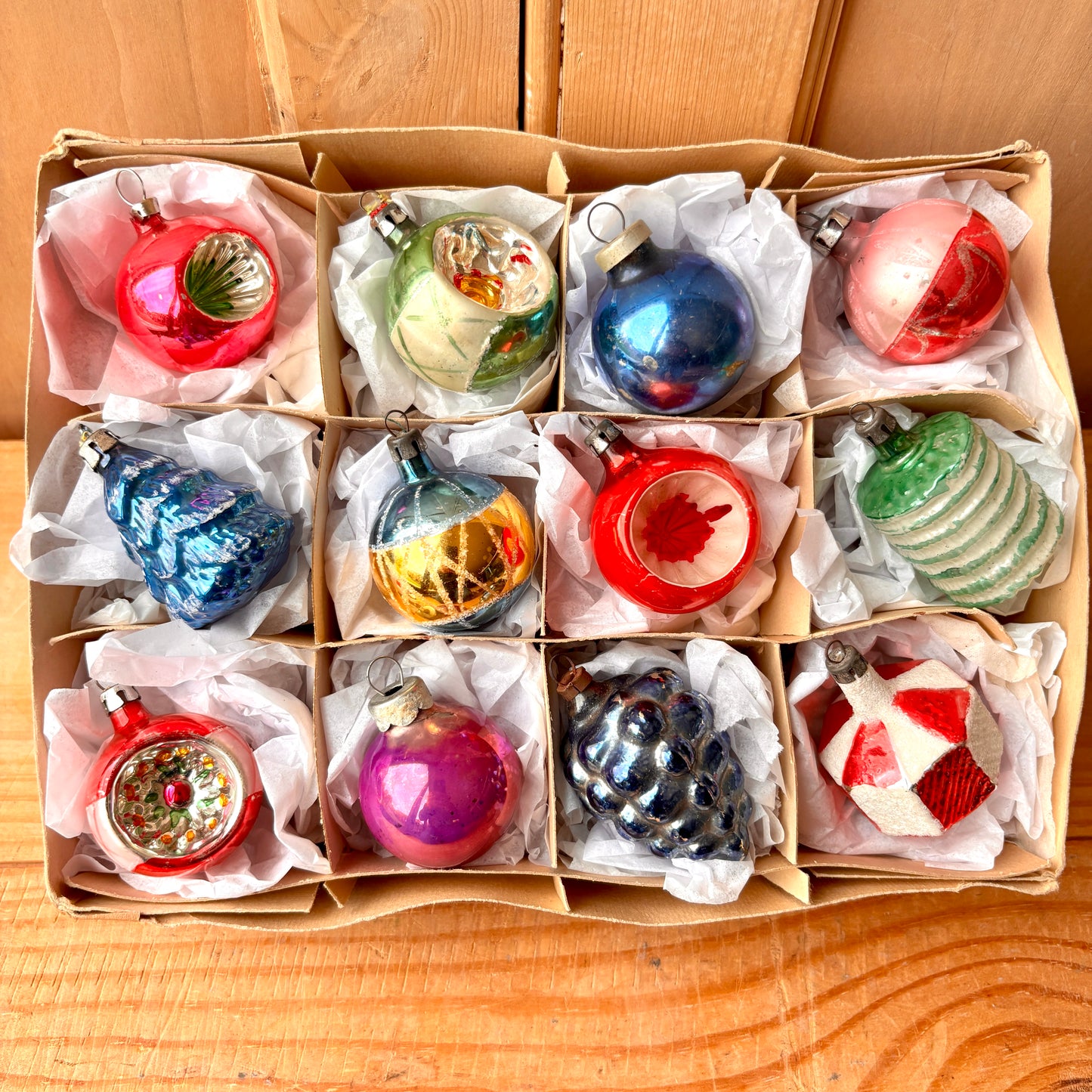 Very Early Vintage Christmas Bauble set of 12