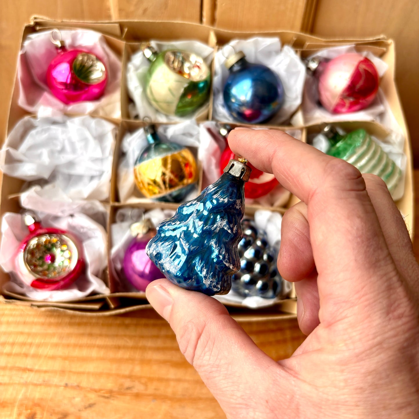 Very Early Vintage Christmas Bauble set of 12