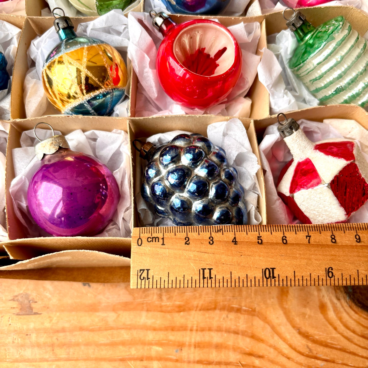 Very Early Vintage Christmas Bauble set of 12
