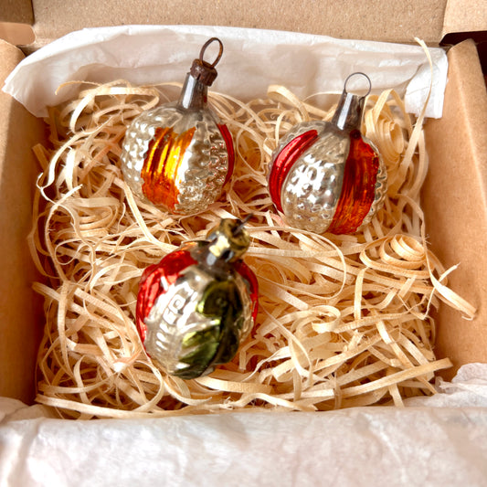 Set of Three Very Early Christmas Baubles