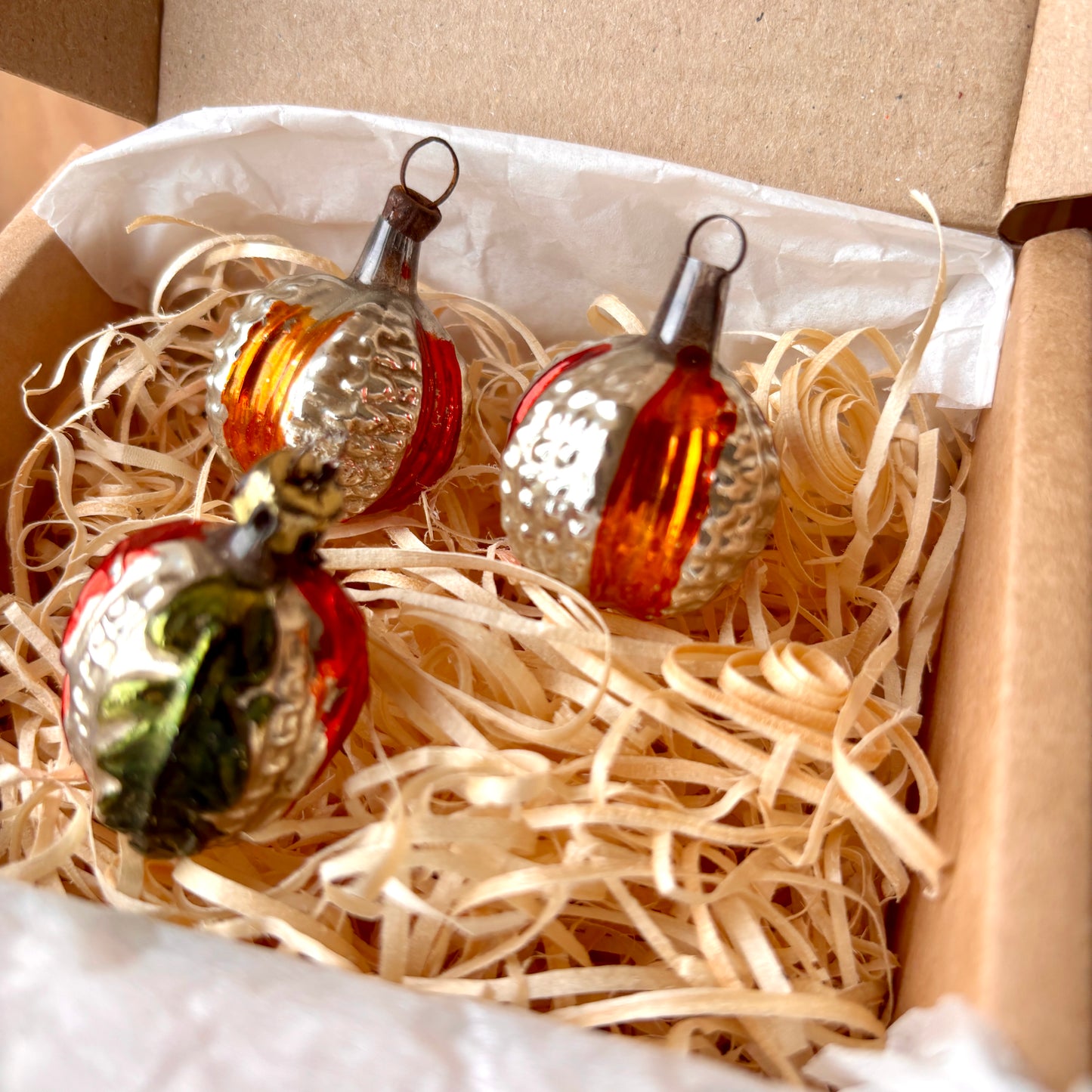 Set of Three Very Early Christmas Baubles