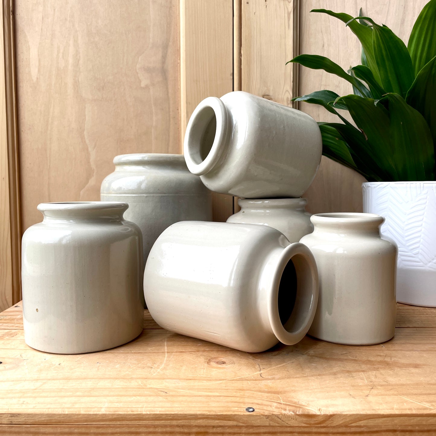 Vintage French stoneware jars