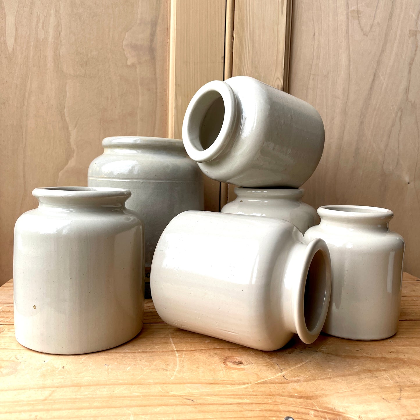 Vintage French stoneware jars