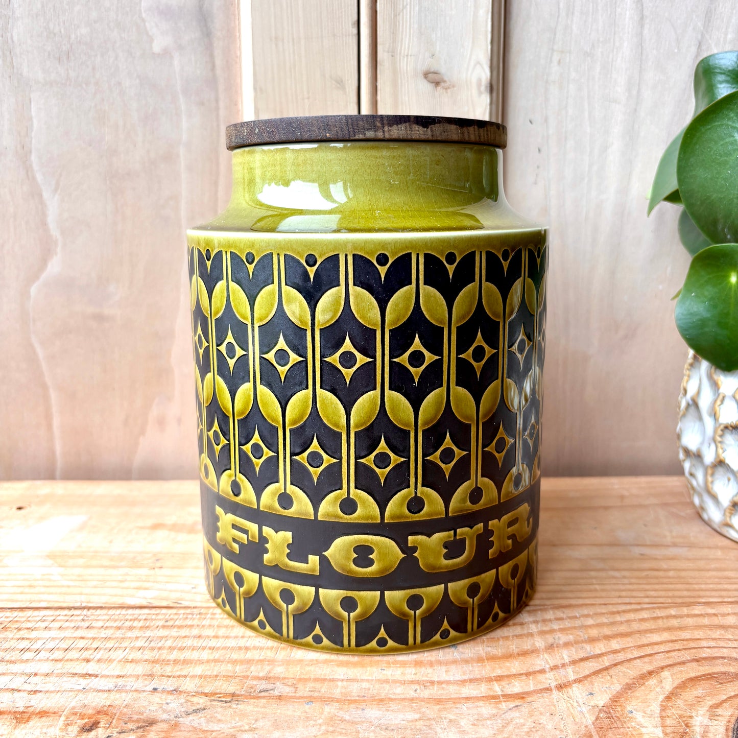 Hornsea green Heirloom storage jars