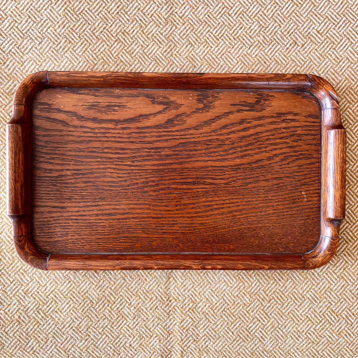 Vintage Small Oak Hardwood Tray