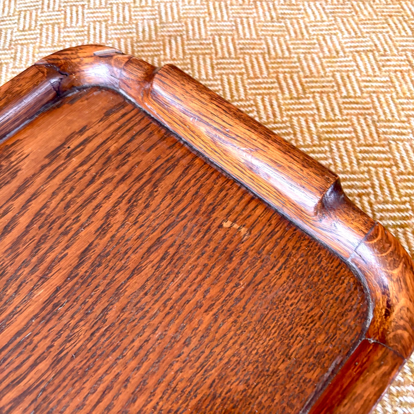Vintage Small Oak Hardwood Tray