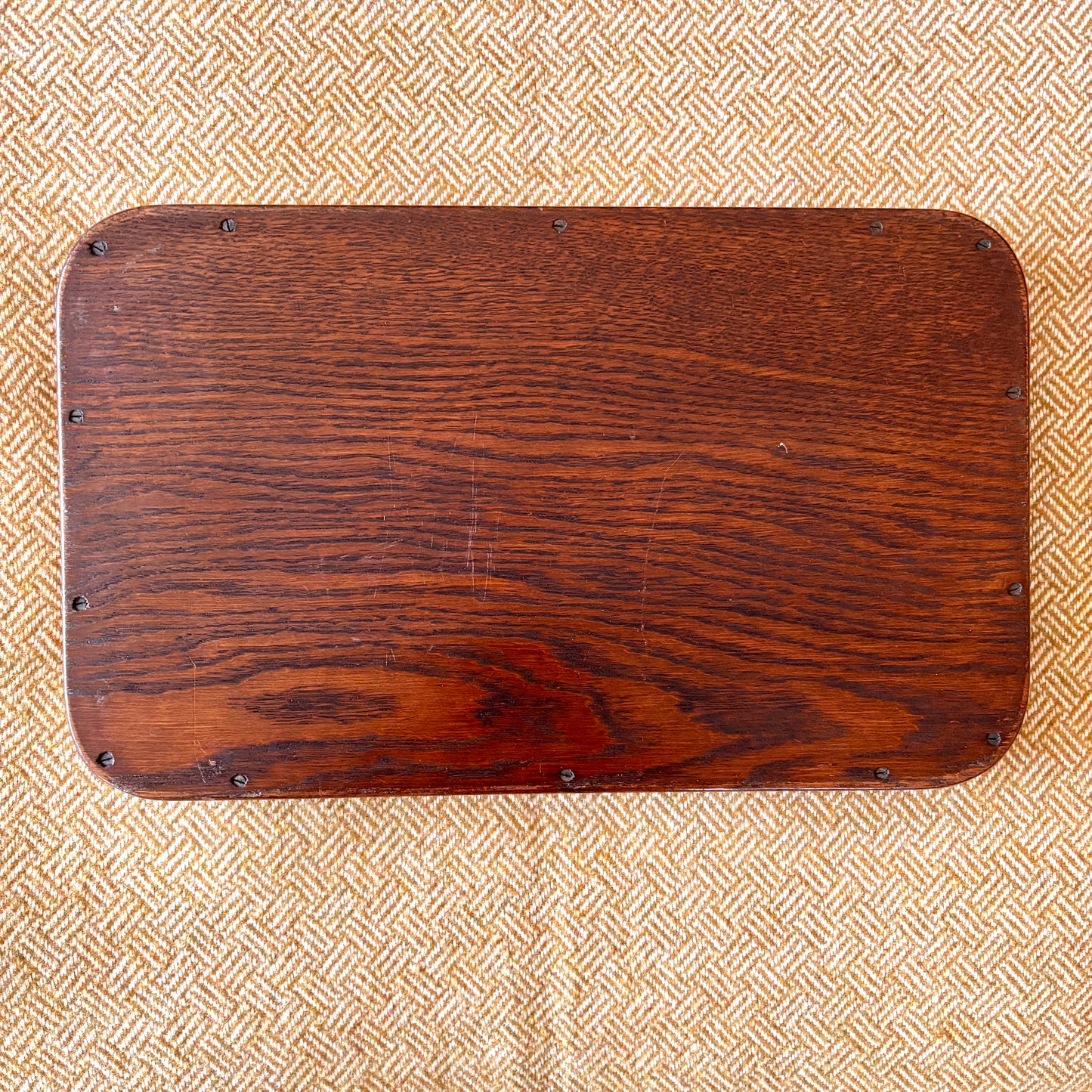 Vintage Small Oak Hardwood Tray