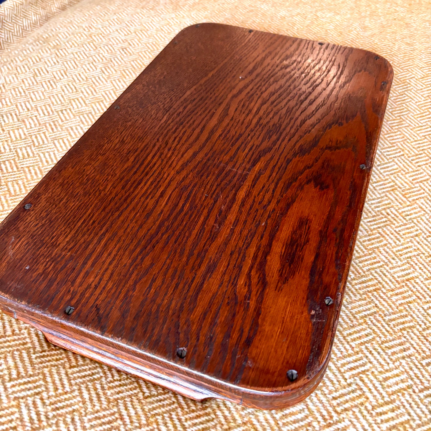 Vintage Small Oak Hardwood Tray
