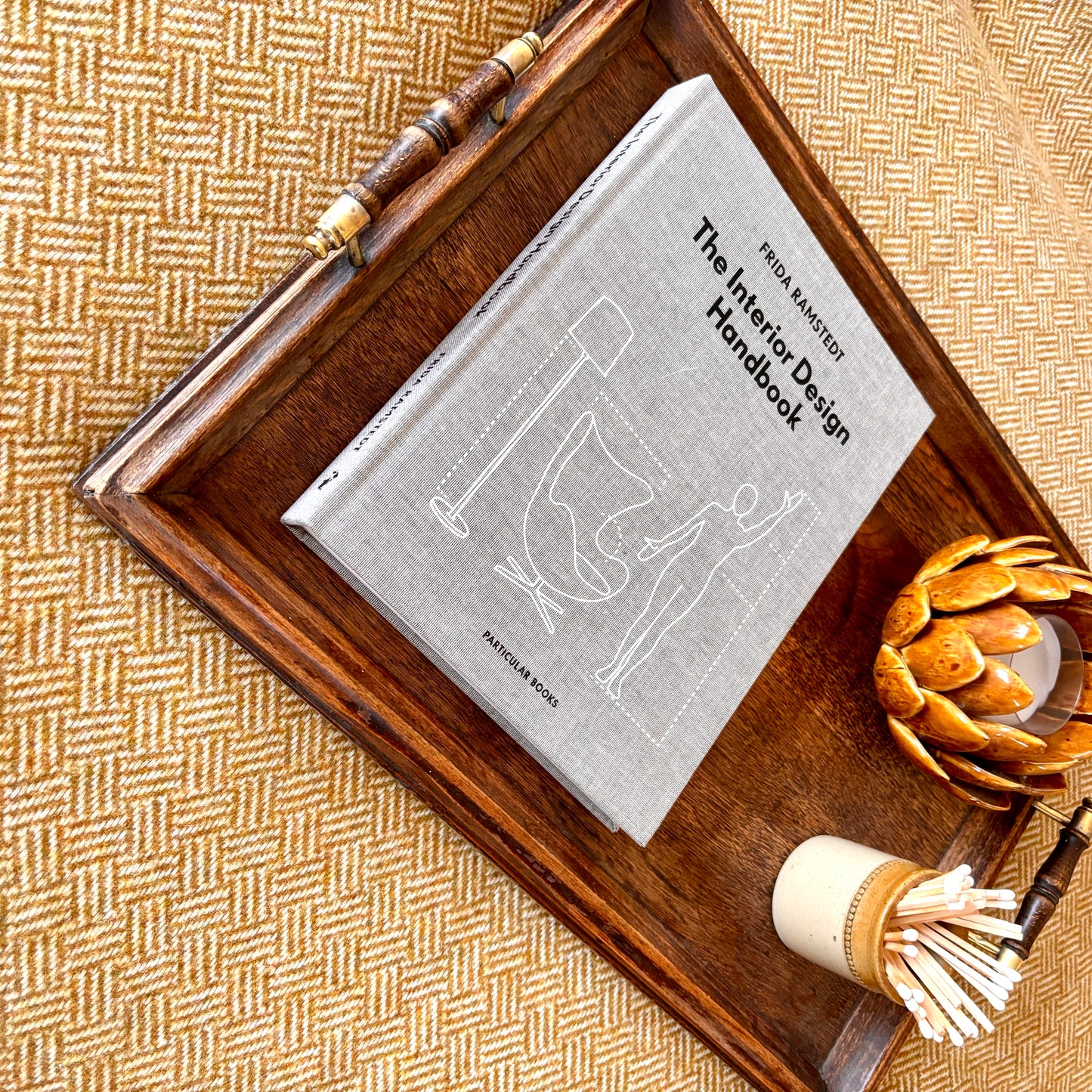 Vintage Oak Hardwood Tray with Raised Handles