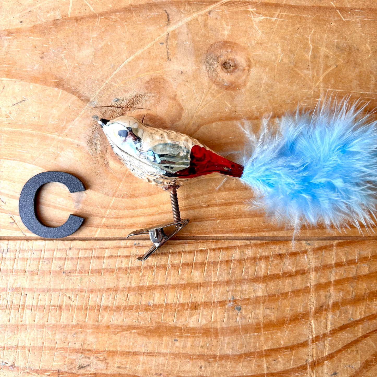 Vintage Mercury Glass Bird Baubles