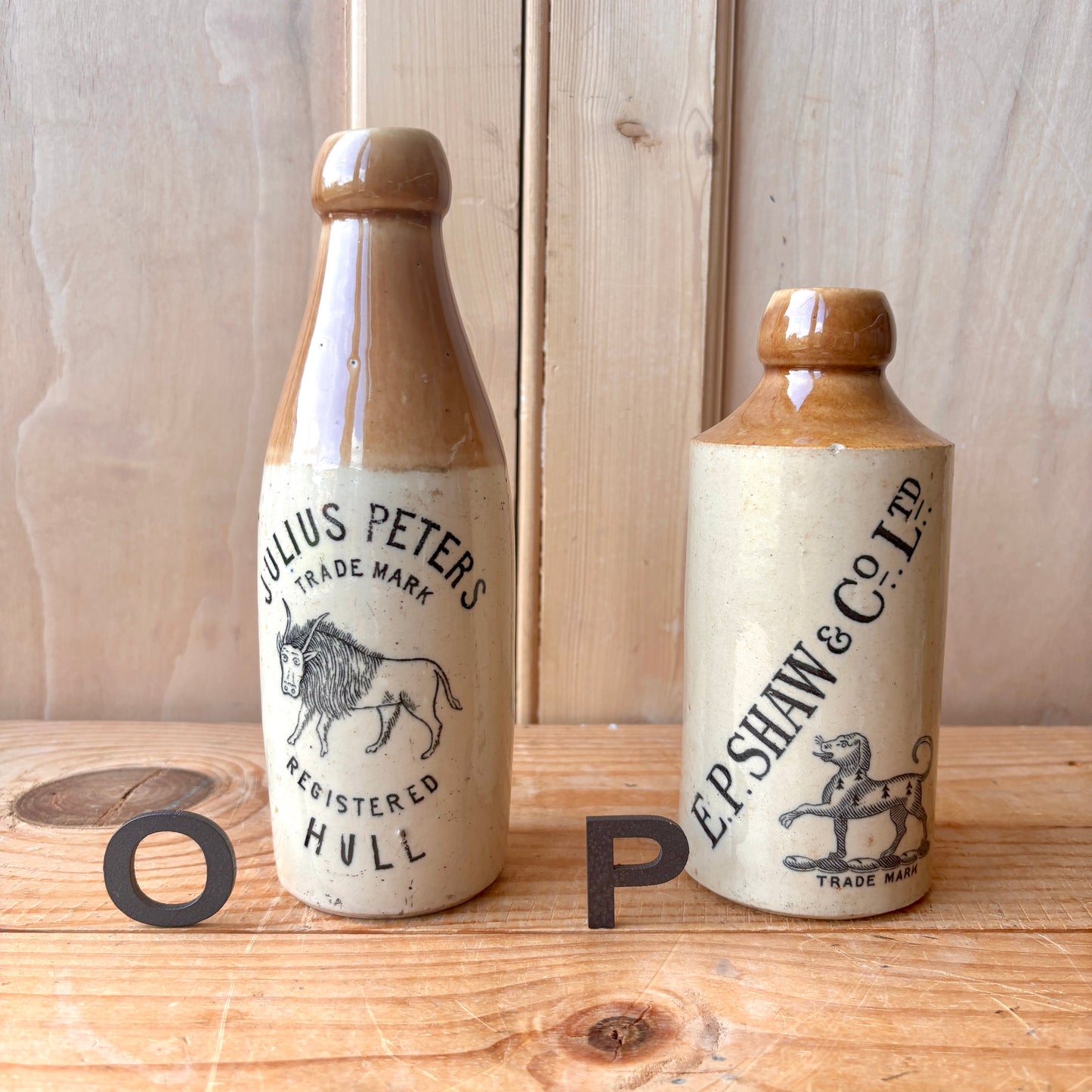 Antique Stone Ginger beer bottles
