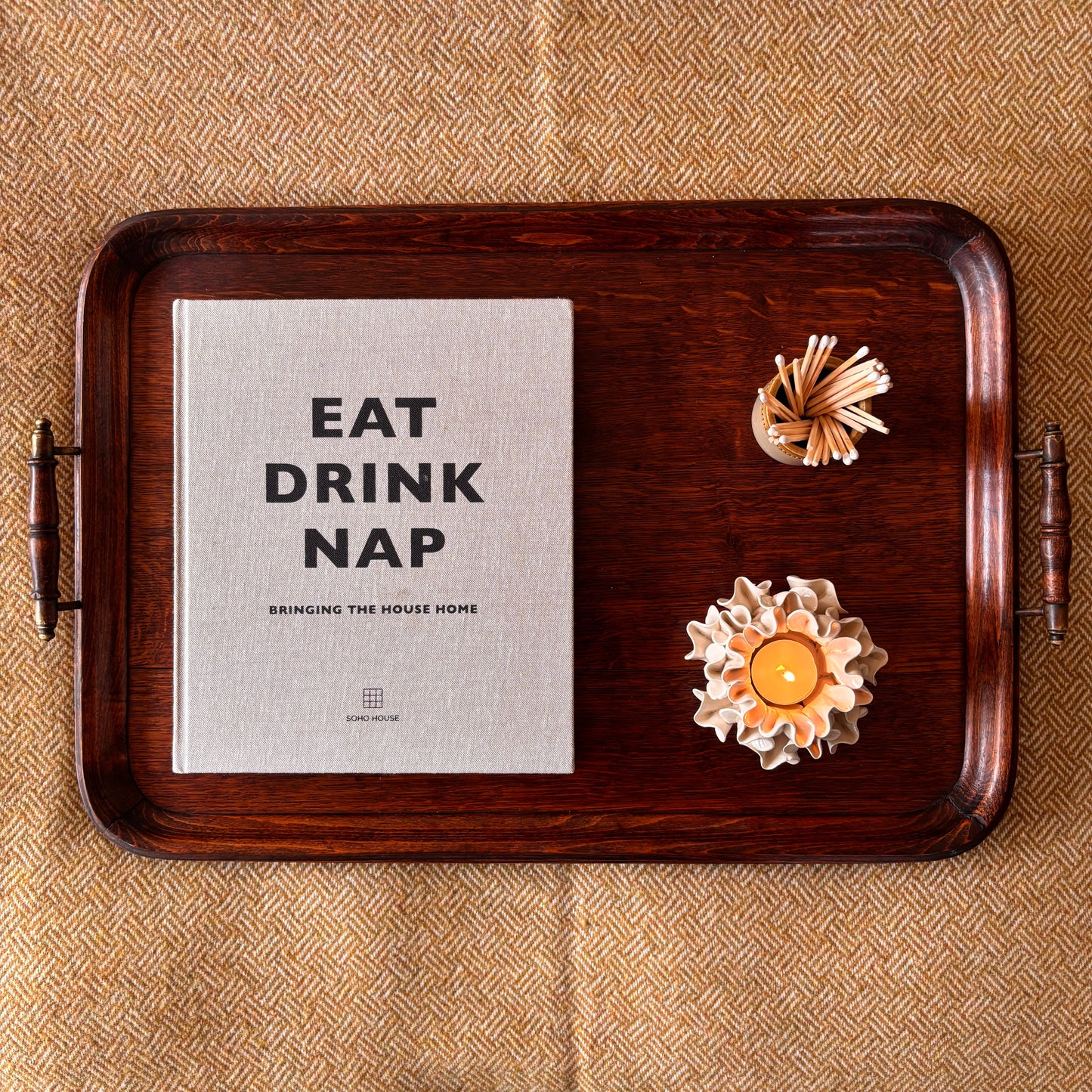 Large Vintage Hardwood Tray