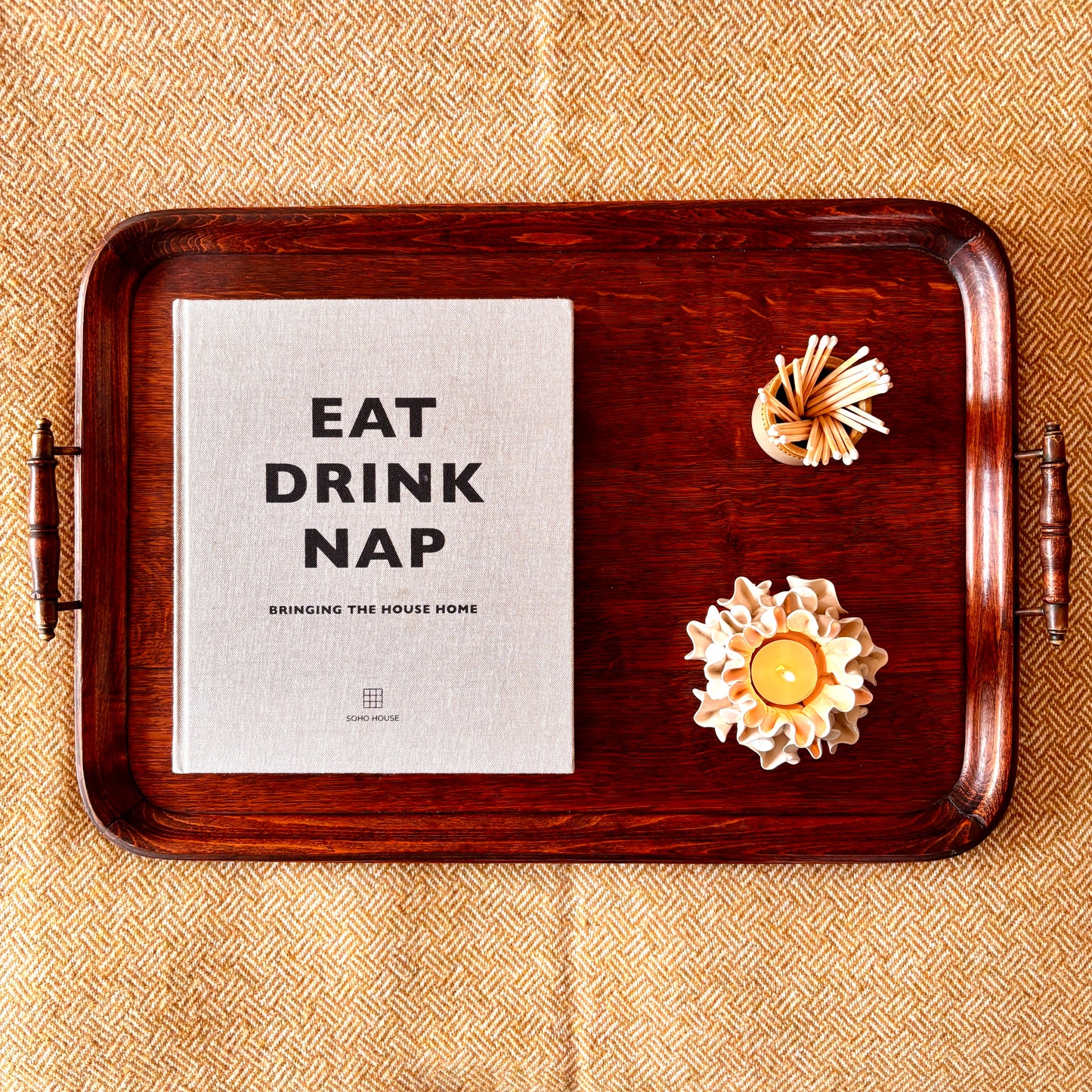 Large Vintage Hardwood Tray