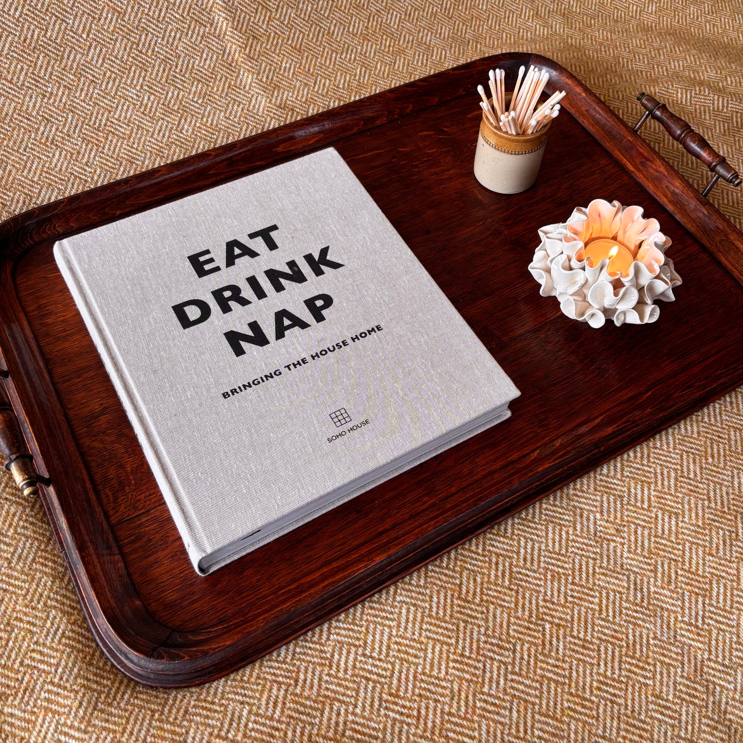 Large Vintage Hardwood Tray