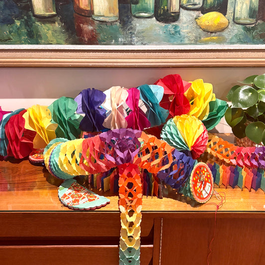 Vintage Crepe Paper Christmas Decorations